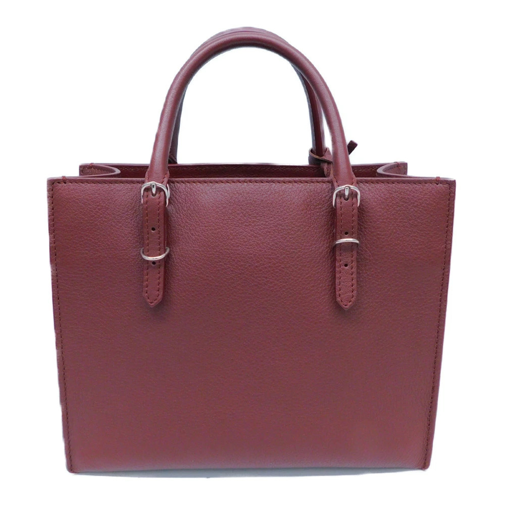 Balenciaga Paper Brown Maroon Compact Leather Strap Handbag Shoulder Brown